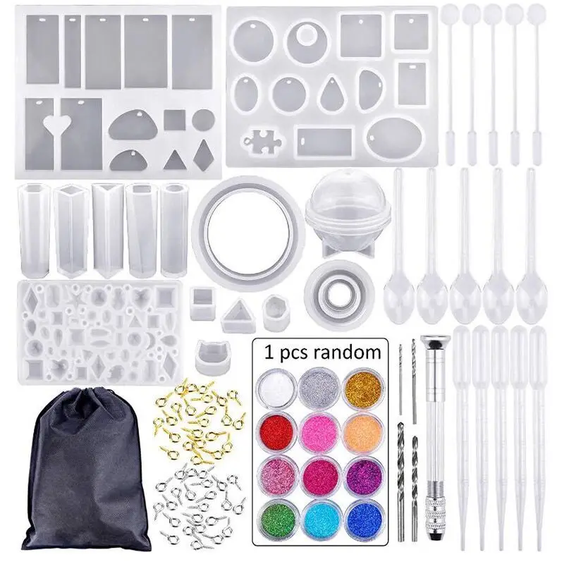 

83pcs 94pcs DIY Crystal Resin Jewelry Craft Making Tools Set 3D crystal silicone resin mold