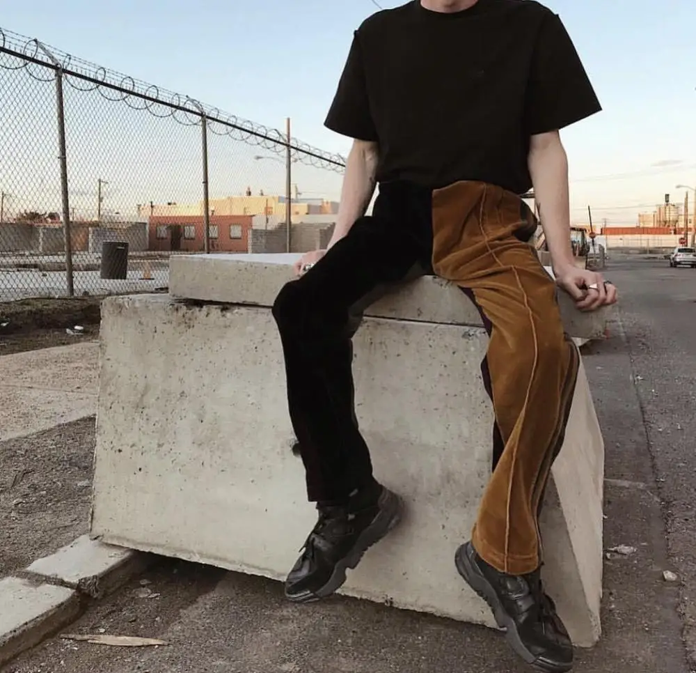 Custom label trousers for men drop ship  men stock velvet trousers pants
