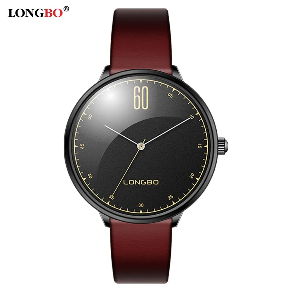 

LONGBO 7009 hot saling product fashion styles of quartz watches custom men watch logo men leather watch, 1 colors choice
