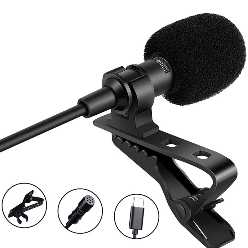 

Hot Selling Clip Lapel Microphone Clip-On Lavalier Mic For Interviews lapel podcast