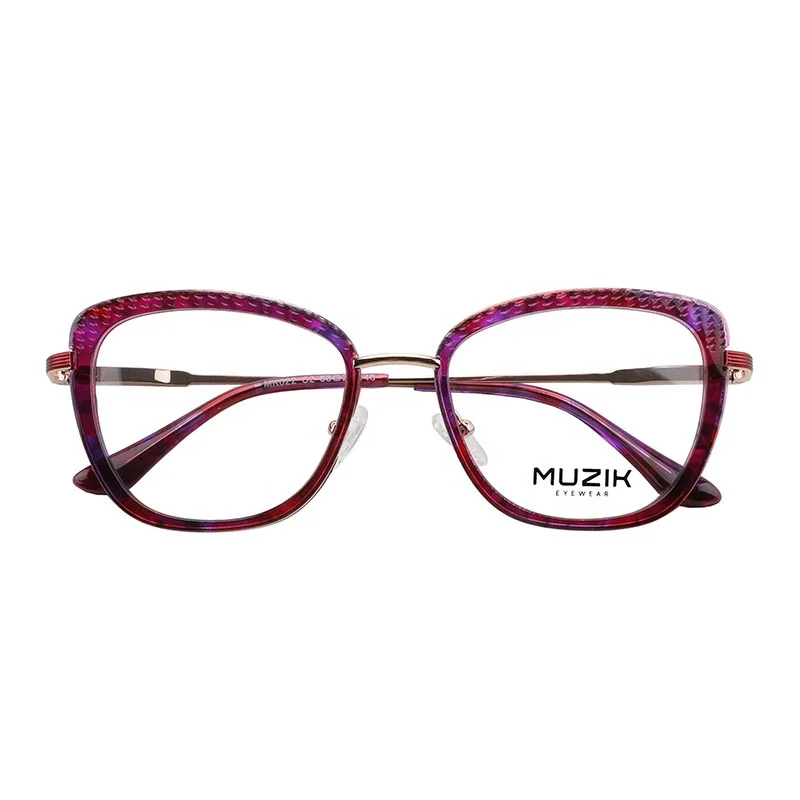 

MK022 Trendy Eyewear Glasses Popular Women Cat Eye Fashion Acetate Optical Eyeglasses Frame, Custom