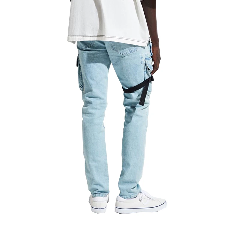 skinny denim cargo pants