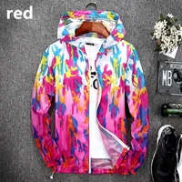 

Spring New Men's Casual Floral Bomber Jacket Zipper Patchwork Coat Hooded Hip Hop