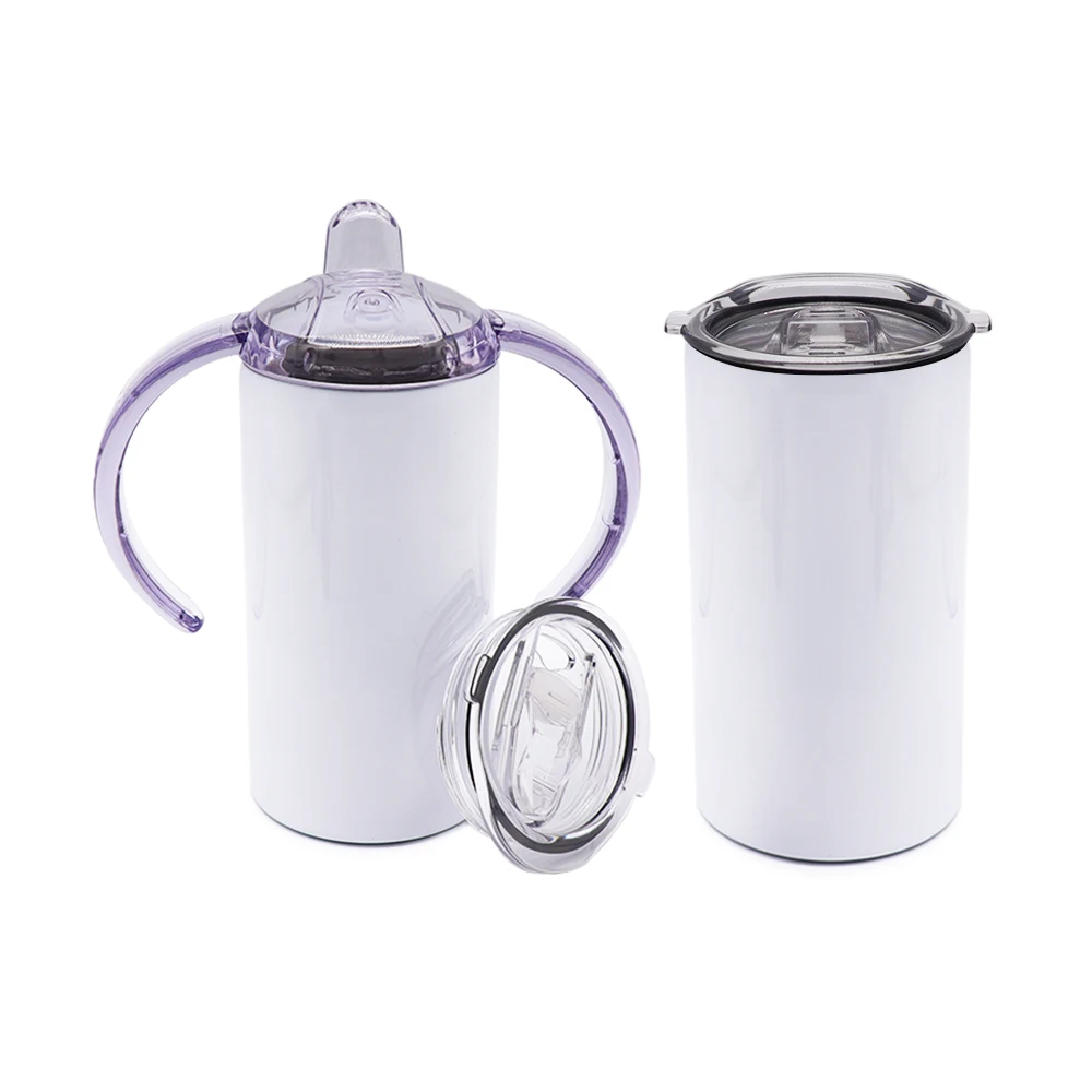 

12 Oz Double Wall Stainless Steel Vacuum Blank Steel Handle Travel Mug straight sublimation sippy cups, Customized color