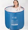 Indoor 1 people home spa folding portable bathtub with storage basket