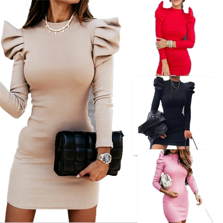 

Factory Wholesale winter women knit bodycon dresses HM_0464