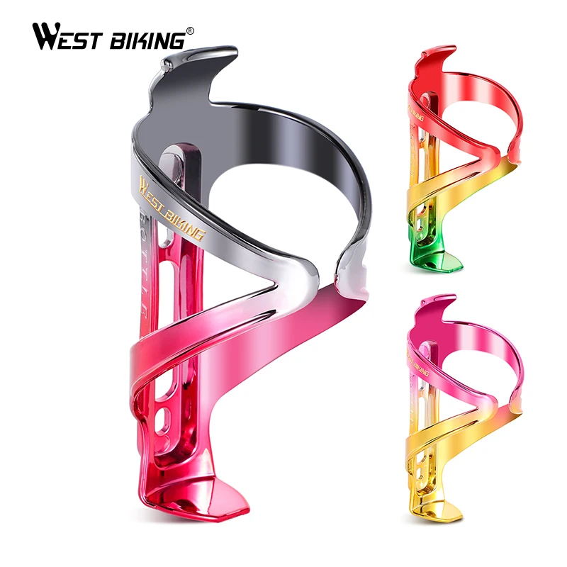 

WESTBIKING Hot Selling Accept Customized Lightweight Bicycle Water Bottle Holder Water Bottle Cages for Outdoor Cycling, Black rose,red green,rose gold