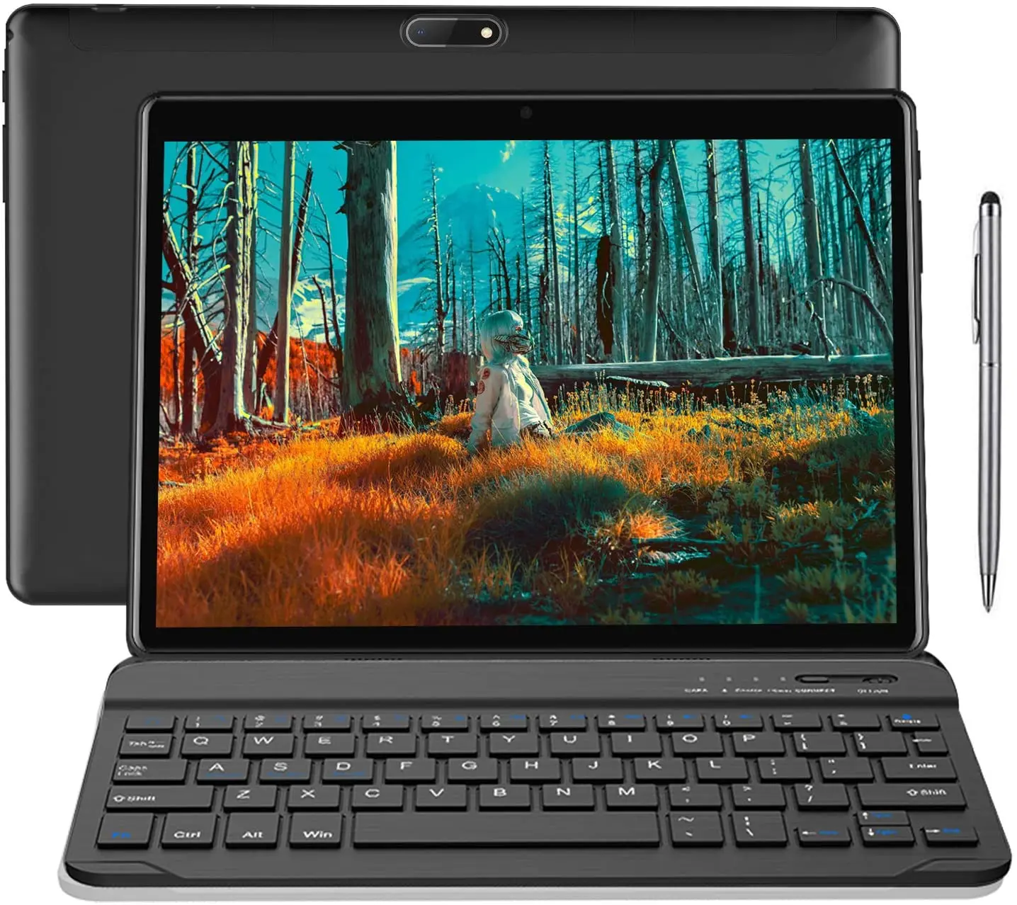 

Tablet 10.1 Inch Android 9.0 Quad-Core Tablet+Keyboard with 4+64GBStorage,1920 x1200 IPS HD Display,5MP and 8MP Cameras