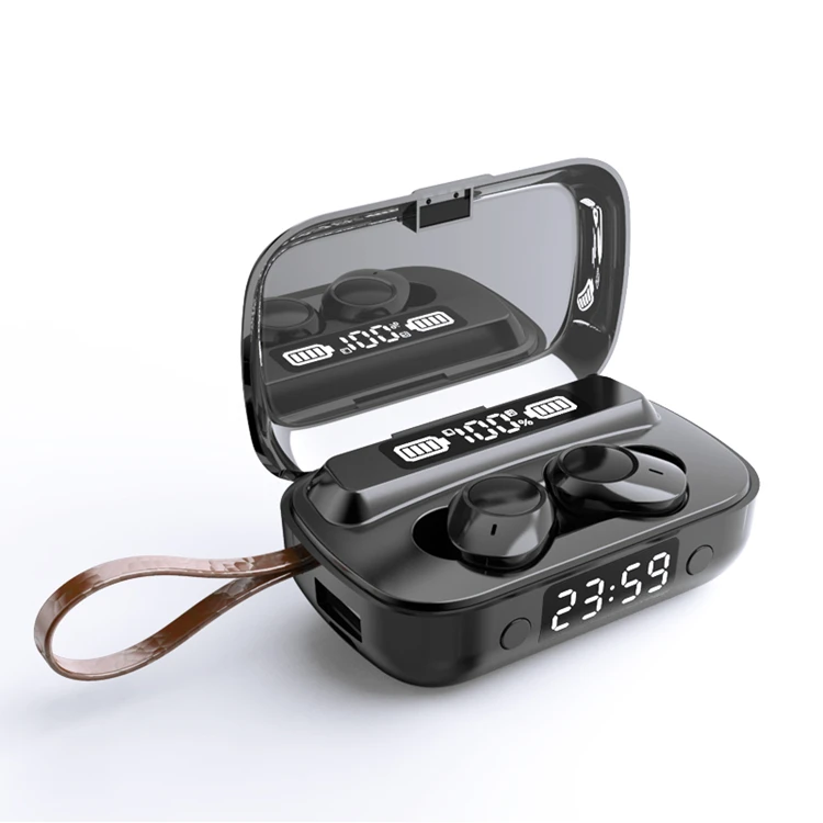 

New product A13 TWS Bt 5.1 Earphone Stereo Sports Wireless Headphone Touch IPX7 Waterproof Earbuds With Flashlight Clock, Black