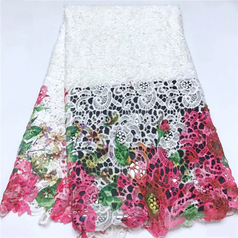 

Beautifical wholesale guipure lace fabric cord lace fabric dubai flower guipure white lace ML5G179, Customized
