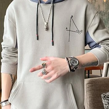 

2020 hot sale Men's casual geometric printing and dyeing hoodie sweater, Pic