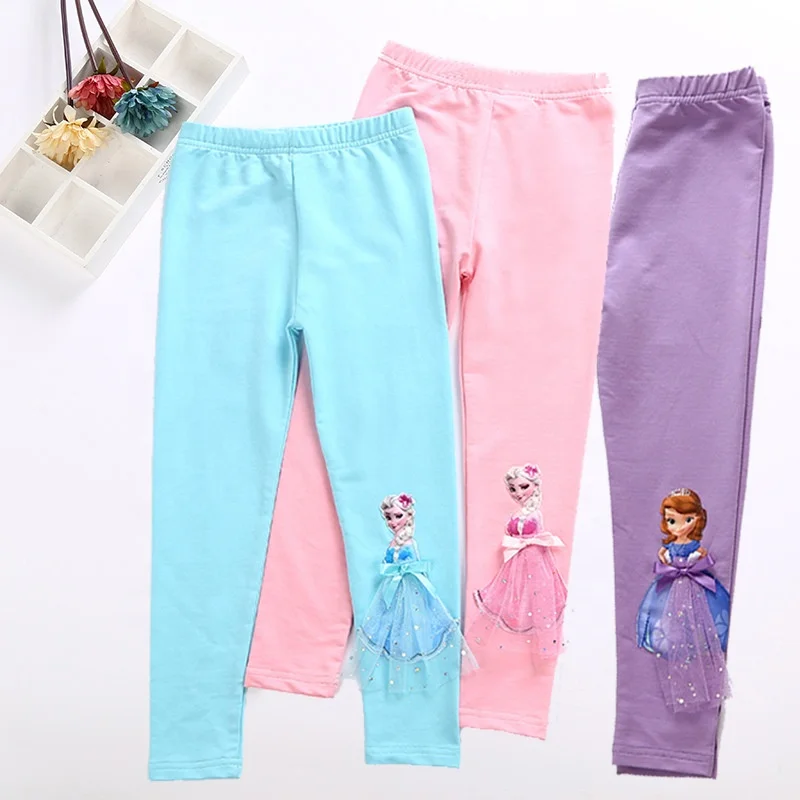 

Wholesale Hot Sale Fashion Side Pants Cute Accessory Soft Comfortable Cotton Knits Girls Kids Leggings, Picture