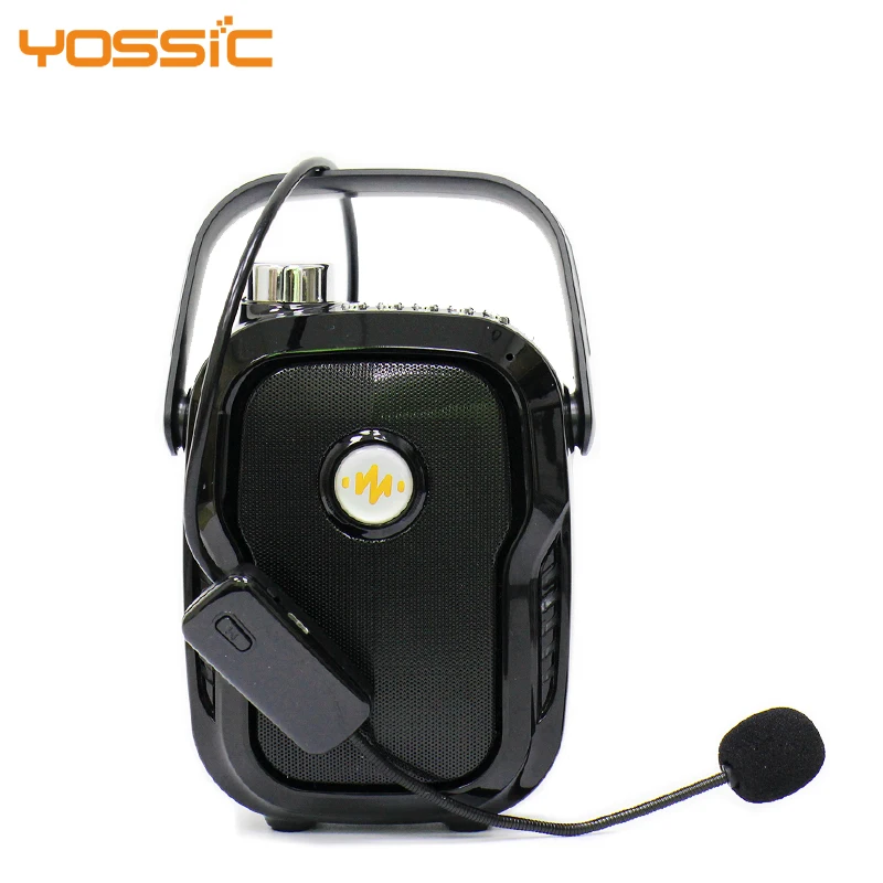 

Portable Rechargeable PA system Speaker Voice Amplifier with UHF Wireless Microphone Headset for Teching and Outdoors, Black