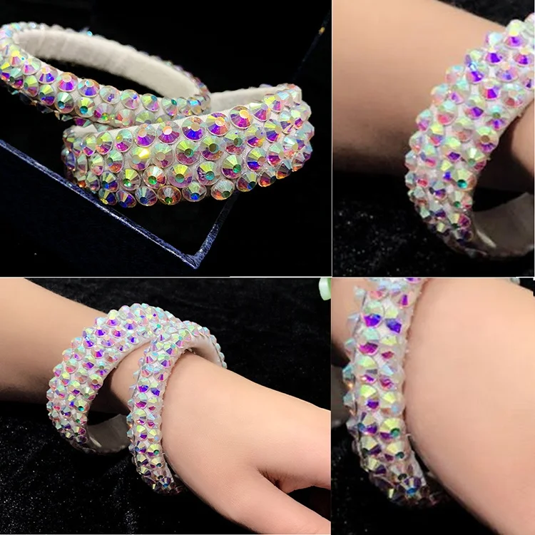 

Handmade Belly Dance Rhinestone Jewelry Bracelet Drill Diamond Hand Cuff Bellydance Oriental Dancewear Accessories