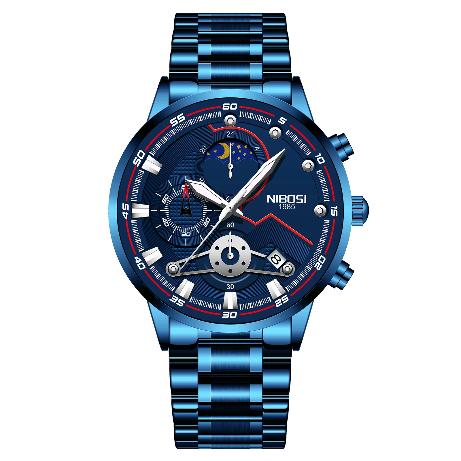 

NIBOSI New Mens Watches Fashion Sport Wristwatches for Men Big Dial Top Brand Luxury Waterproof Gold Watch Men Relogio Masculino