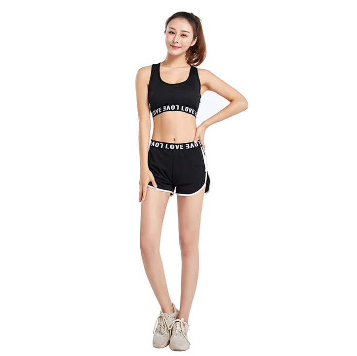 

Comfortable Pack Sports Bra with Hoodie and Shorts Set Women Sport wear, As show