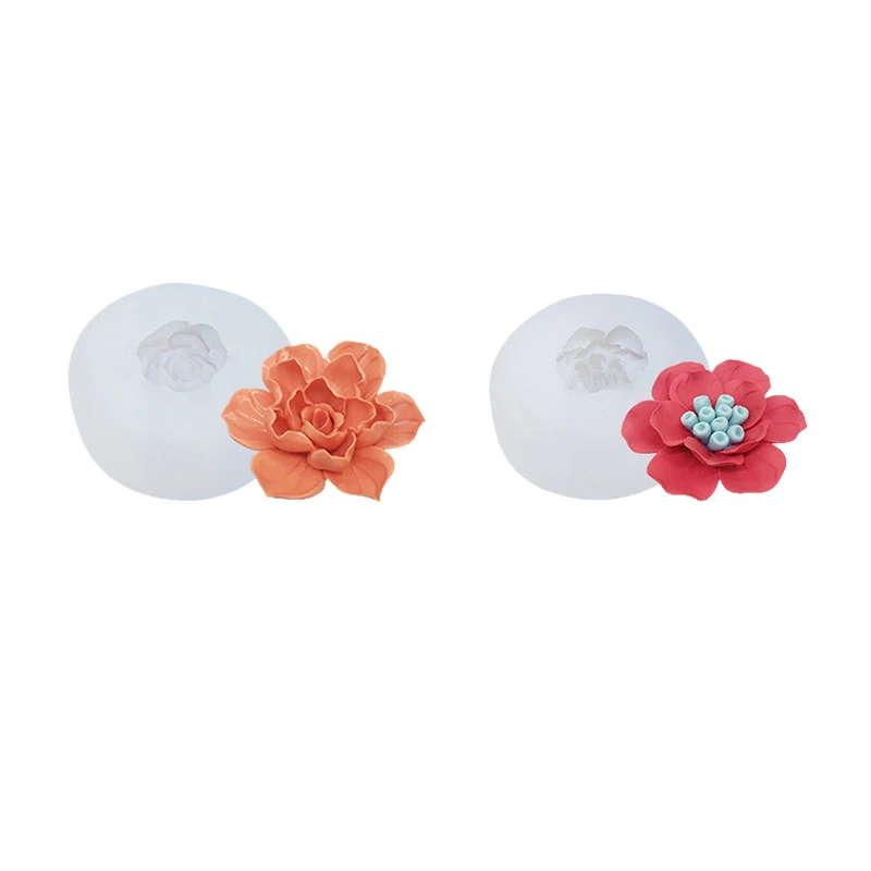 

E-1001 Flower Bloom Rose Shape 3D Silicone Soap Mold Resin Rose Candle Mold for Cake Decoration Chocolate Handmade