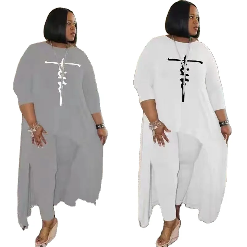 

2021 New Arrival Popular Trendy Top Faith 2 Piece Legging Set Faith 2 Sets Fall Set Plus Size Women Clothing