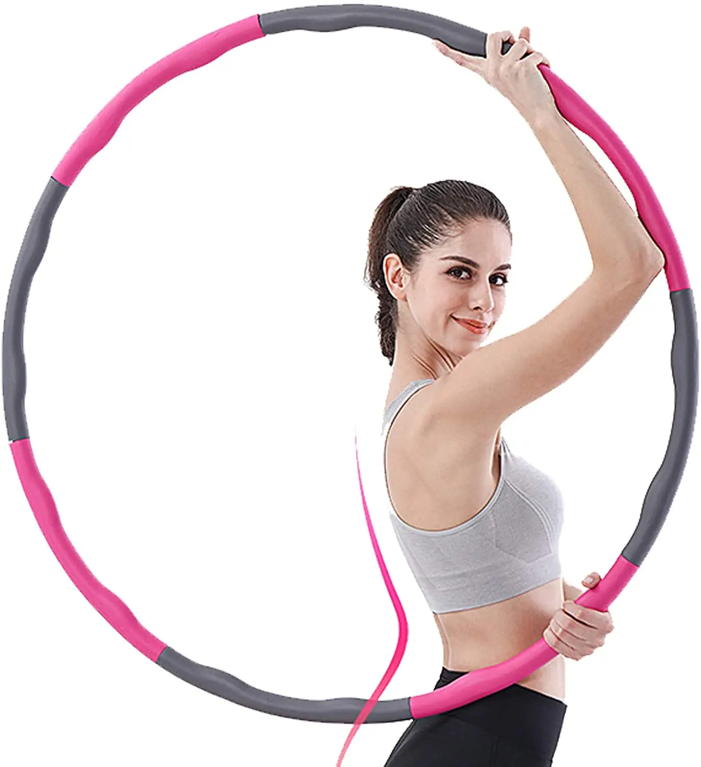 

Segorts Removable hoolah hoop fitness Foam Hoop Hard Tube Circle Gym hula ring Bodybuilding Workout Fat Loss hulla hoop, Red blue pink orange grey