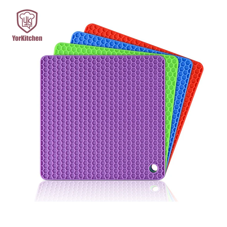 

Silicone Trivet Pot Holders Square Silicone Honeycomb Pot Holder Anti-Slip Pad Coaster