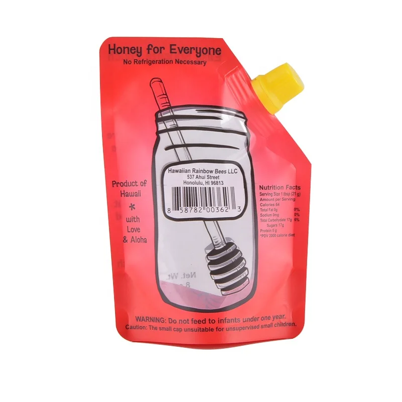 Custom Printed Laminated Beverage Doypack With Spout Pouch Package With