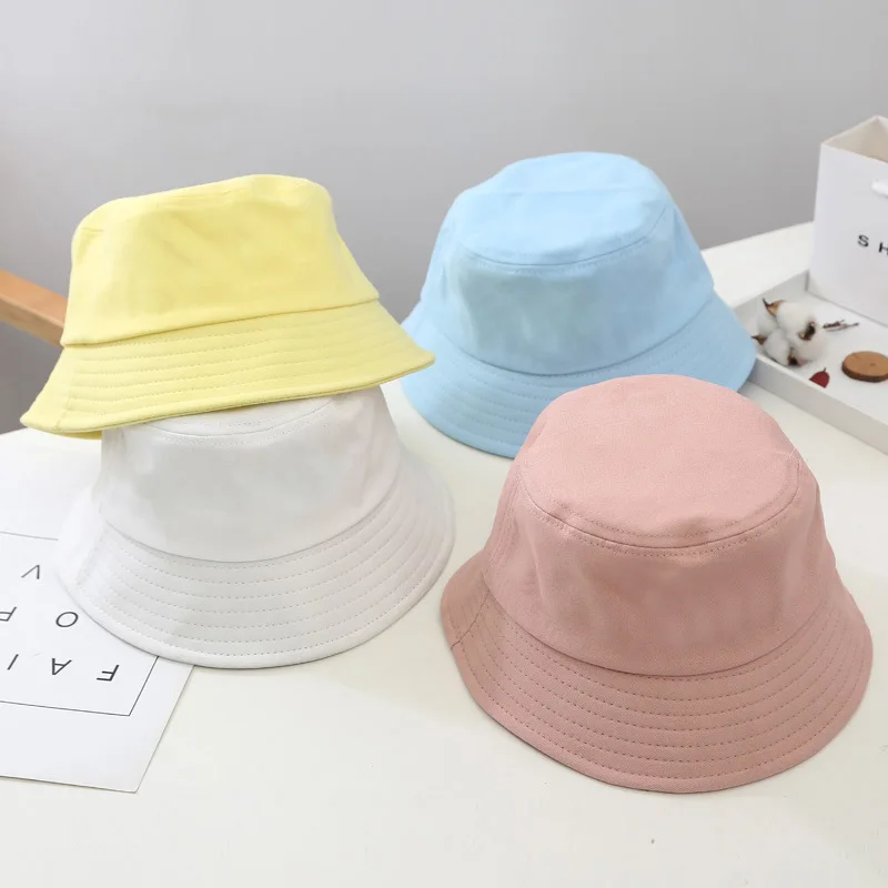 

wholesale boy girl plain blank solid nude no logo bob hat toddler adult and child blank custom infant baby bucket hat for kids, Many