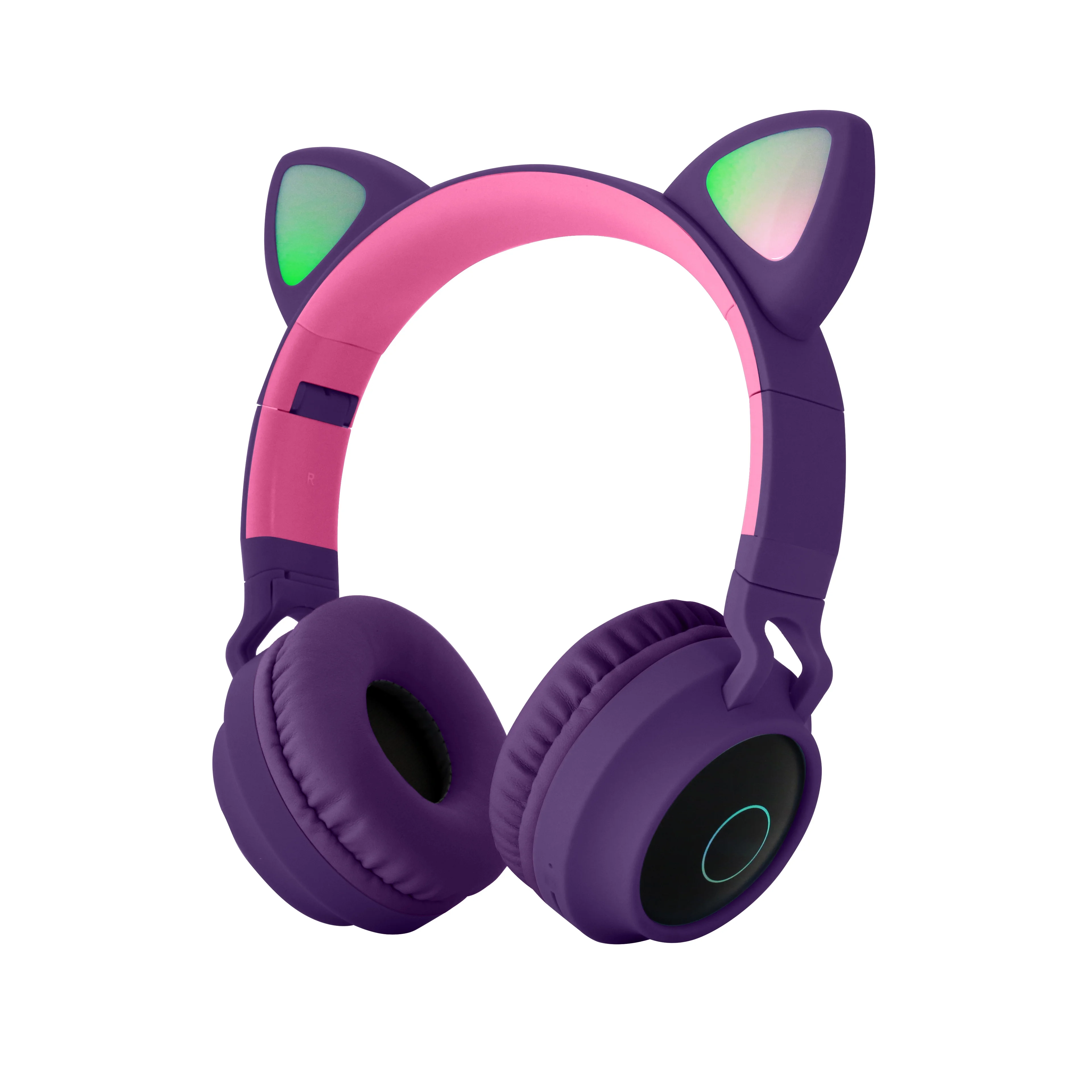 

BT-028C Earphone Foldable Wireless Led Light Cute Cat Ear Headphones