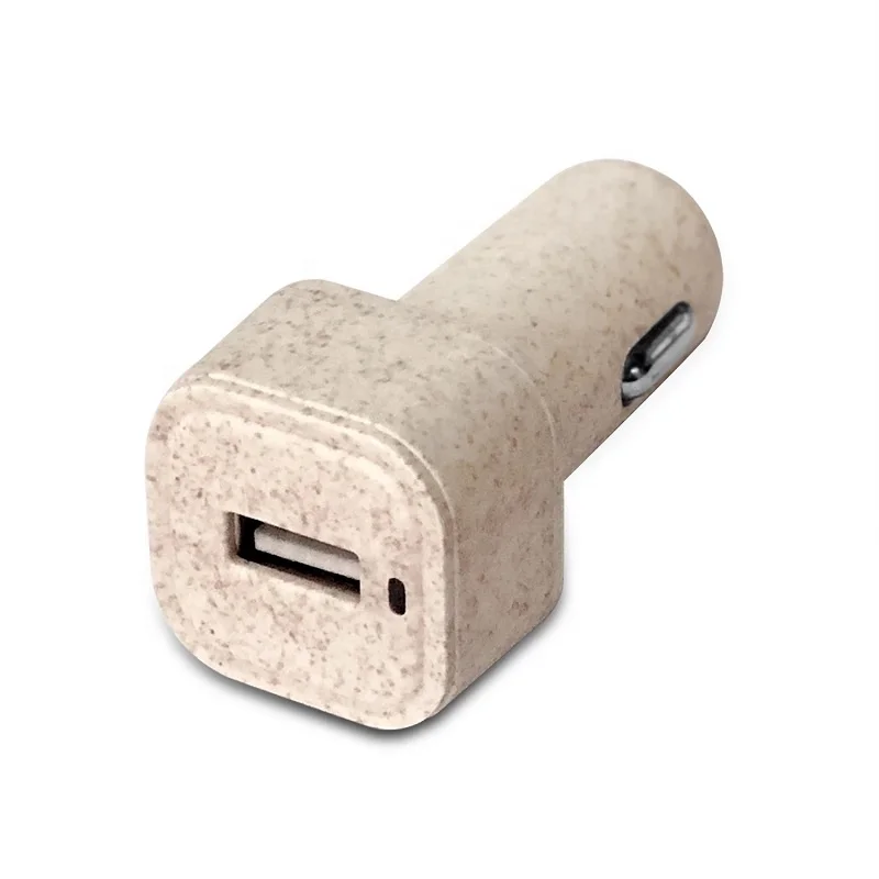 

Mini smart car charger 2.4A USB for mobile phone fast charger, Beige