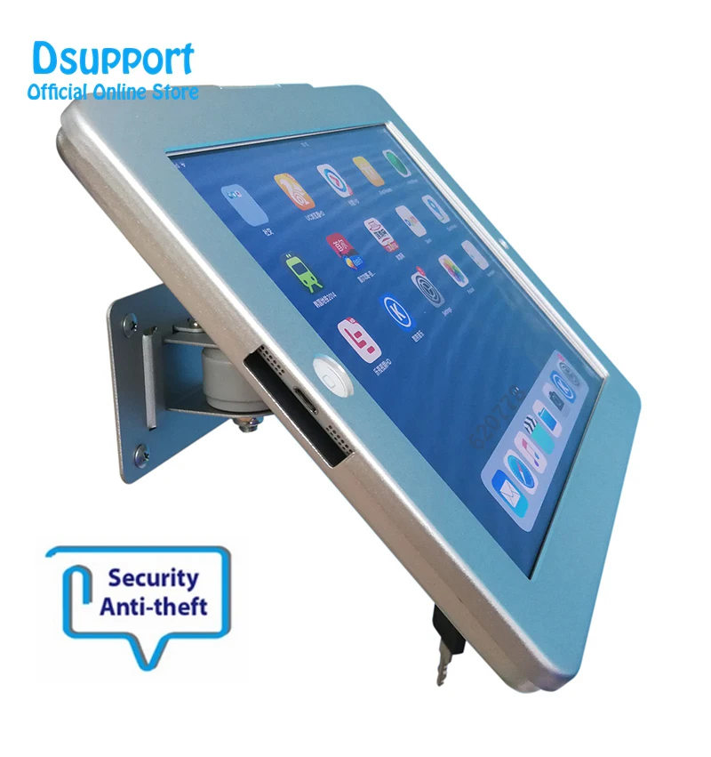 

Fit for iPad 2/3/4/5/air/pro wall mount tablet pc lock holder support full motion angle