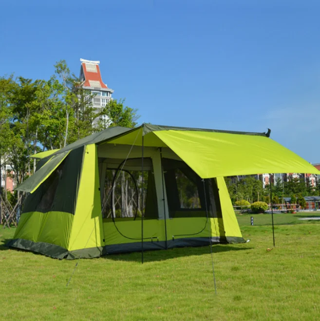 

Outdoor camping two rooms one living room thick family windproof rain double tents camping 6 people 8 people 10 people tent