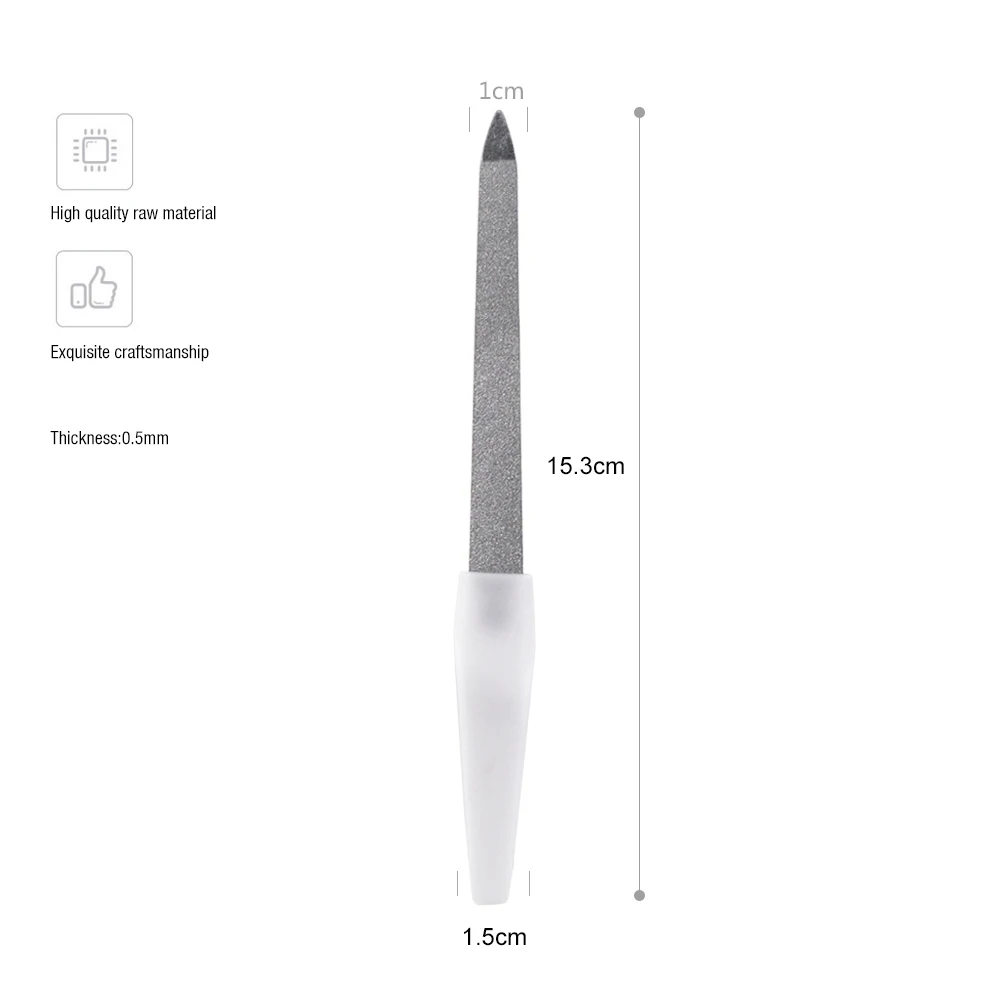 

Cheaper Professional Metal Nail File with white plastic handle