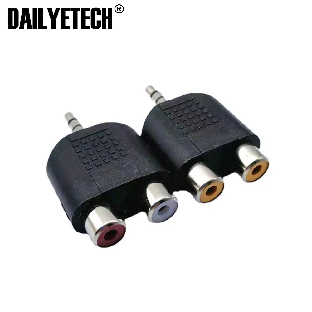 

Stereo 3.5mm Audio Male Plug to 2RCA Female Socket Lotus Adapter Y Splitter Adapter Connector Audio Cable