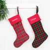 Wholesale Personalized Presents Red Green Plaid Christmas Stocking