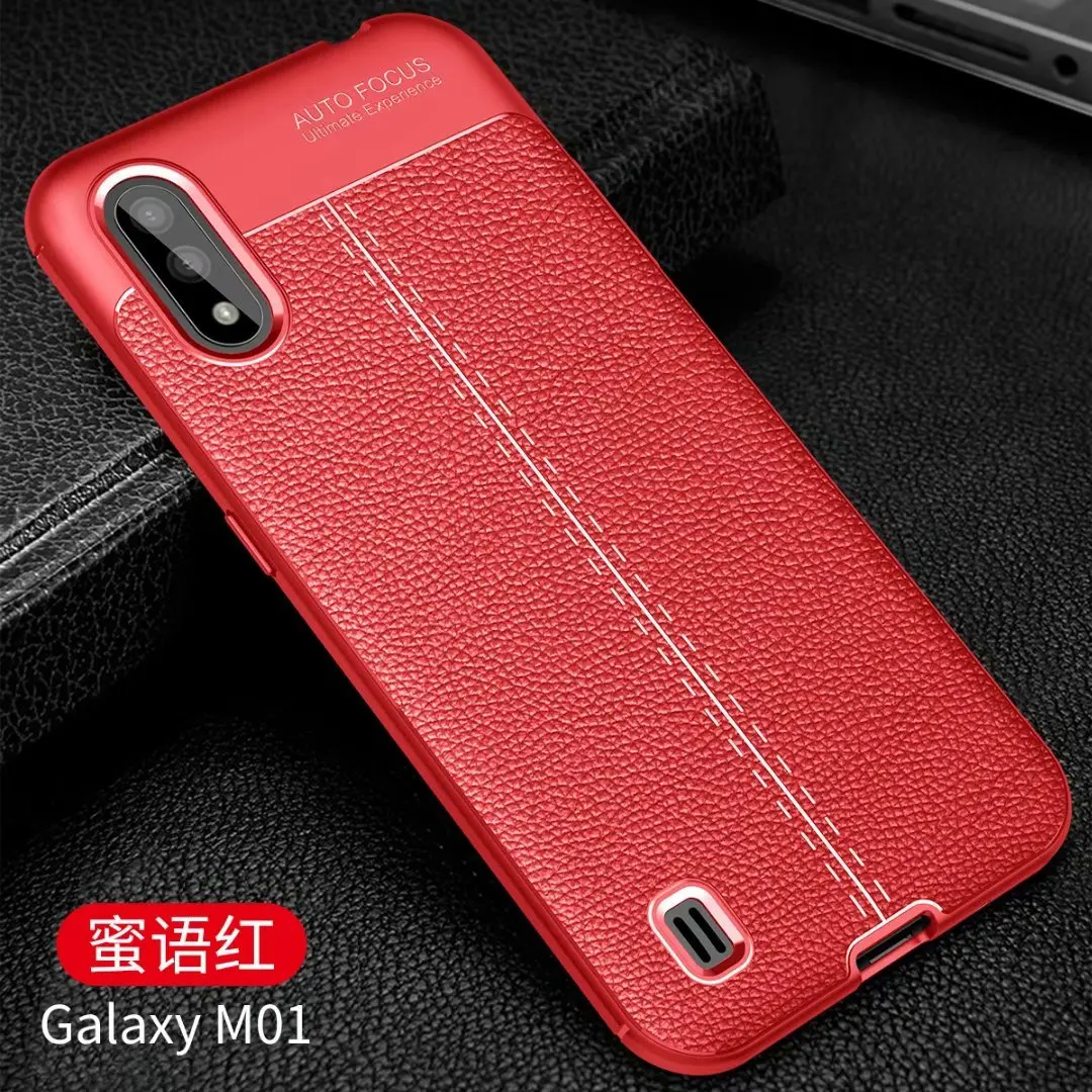 

For Samsung Galaxy M01 Case Luxury Ultra Leather Rugge Soft Shockproof Cover, As pictures