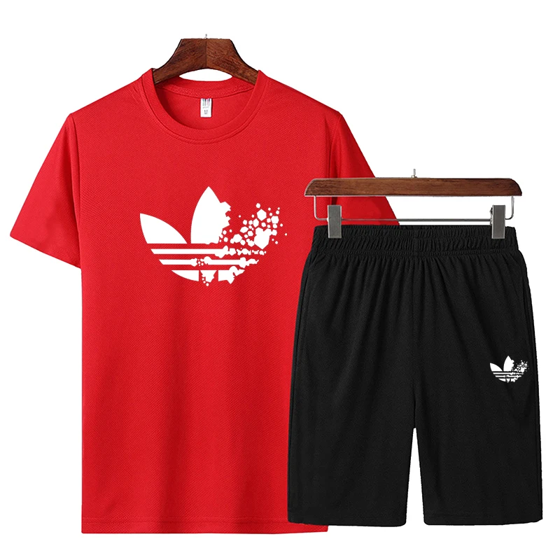 

High Quality Sports Custom Logo Running Two Piece Shorts Set Men Gym Fitness Men mens short sets