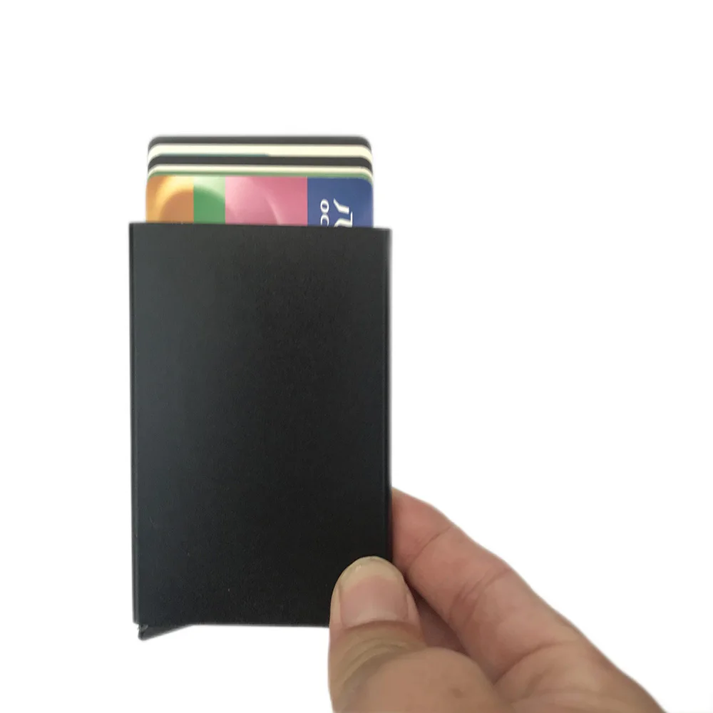 

HOT SELL IN AMAZON RFID Credit Card Holder Slim Wallet Front Pocket Card Protector Pop up Design Aluminum Up to Hold 6 Cards