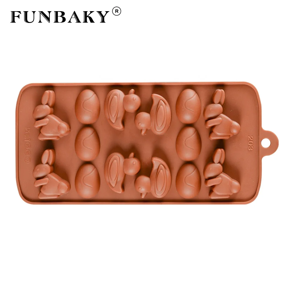 

FUNBAKY Heat resistant multi - cavity duck egg shape candy silicone mold handcraft making kit chocolate mould, Customized color
