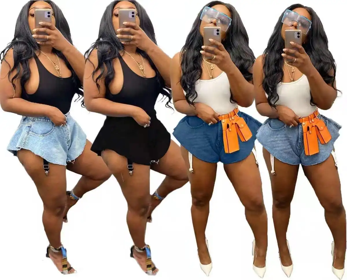 

2021 new arrivals summer short pants women sexy blue denim shorts fashionable jeans club wear, 3 colors as picture