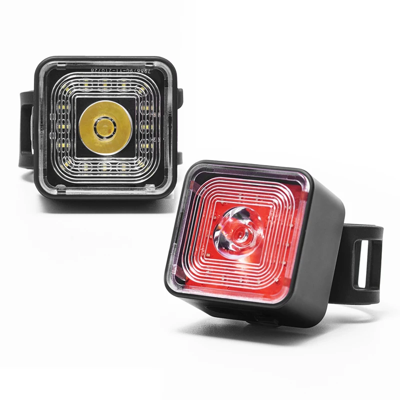 

Leadbike bike accessories smart intelligent bicycle front rear light usb led rechargeable set, Black and red