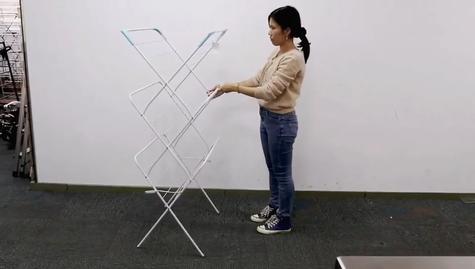 Vertical Simple Clothes Drying Rack Foldable Clothes Rack Household