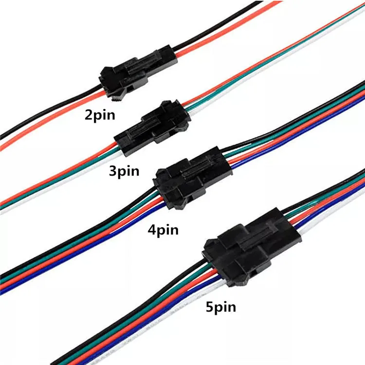 

terminal 2 pin 5 pin electrical 4 Pins Female and Male Cable Electric Wires SM JST Connector For 5050 RGB LED Strip Lights