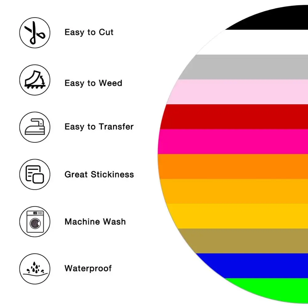 
Nicapa 12*12 inches 12 colors 14 sheets Heat Press Transfer Vinyls for Cricut Easypress Silhouette Cameo 