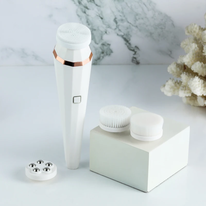 

Tik tok Hot Sale 4 in 1 Face Massager Cleansing Brush Electronic Facial Wash Cleanser
