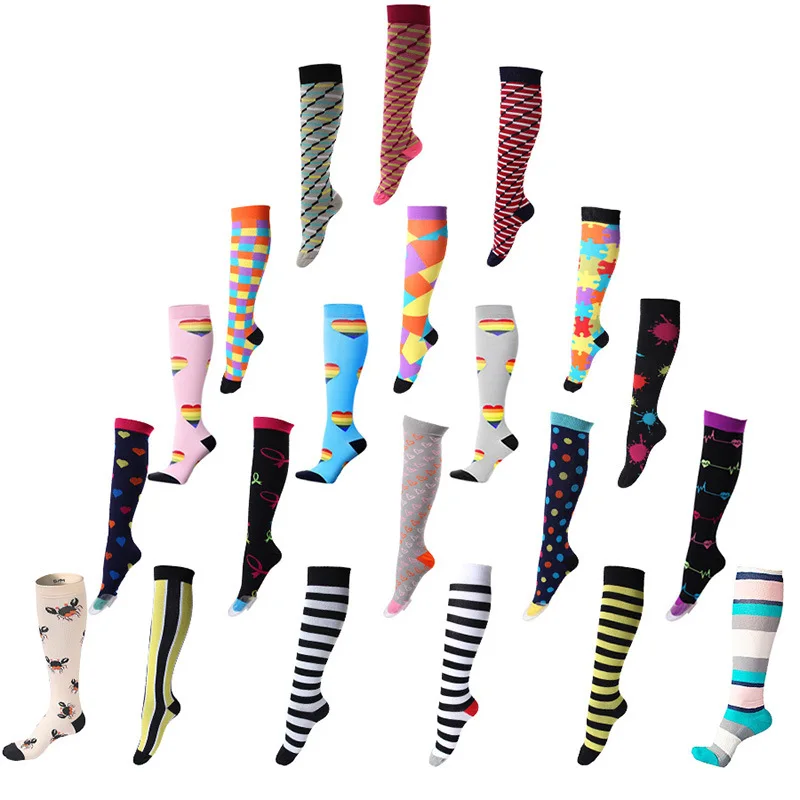 

sports stretch compression stockings nurse leggings high long tube running compression socks women custom socks