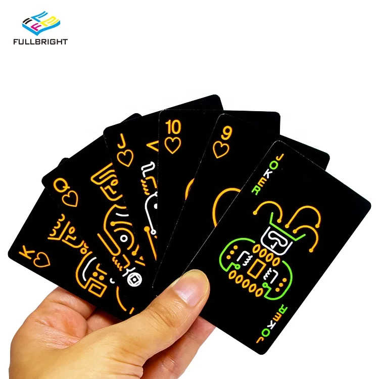 

KTV Luminous Fluorescent Poker Table Cards Playing Card In Dark, Customized