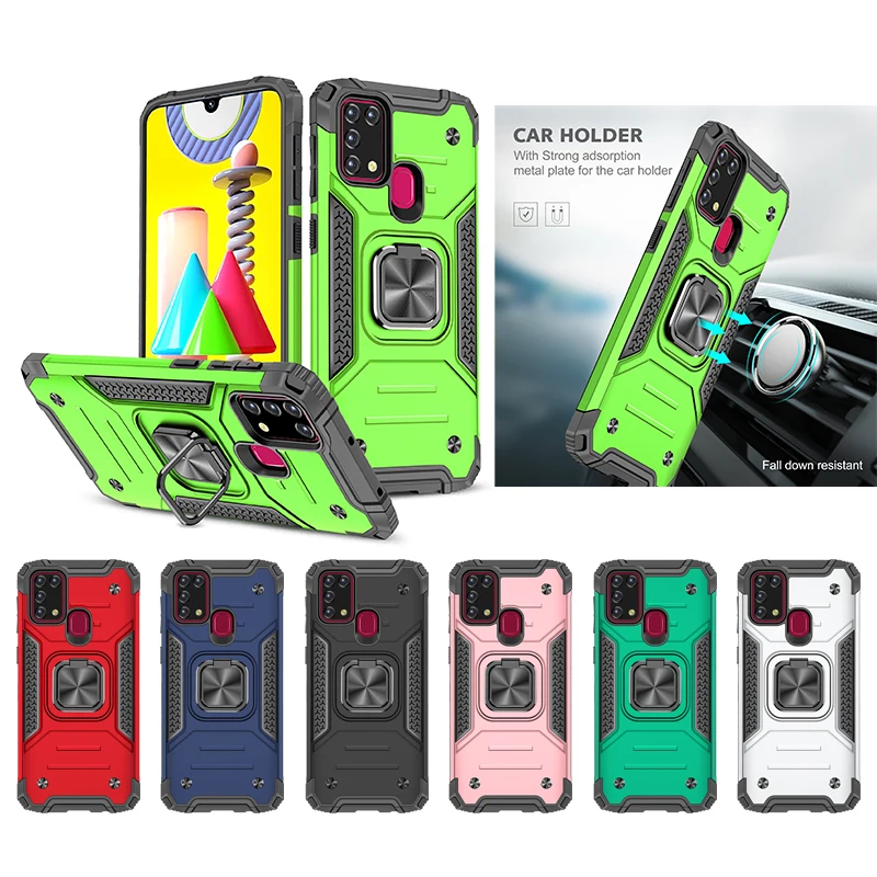 

For Samsung Galaxy M31 M21 M30s M51 M31S Phone Case Hard Shockproof Car Holder Back Cover Camerra Protector Shell