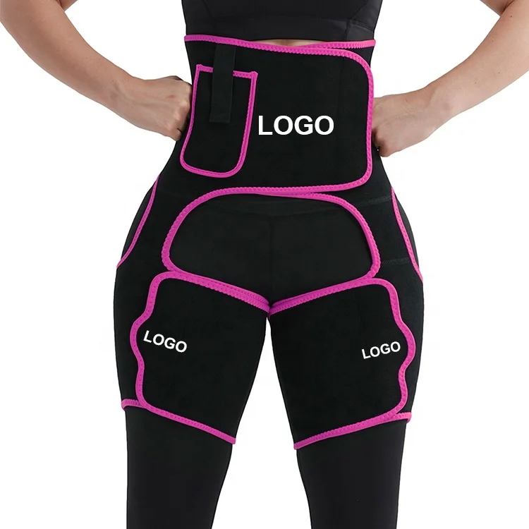 

Small MOQ Custom Logo 3 in 1 Waist Thigh Trainer Butter Lifter Adjustable Gym Fitness Women, Pink, red, black