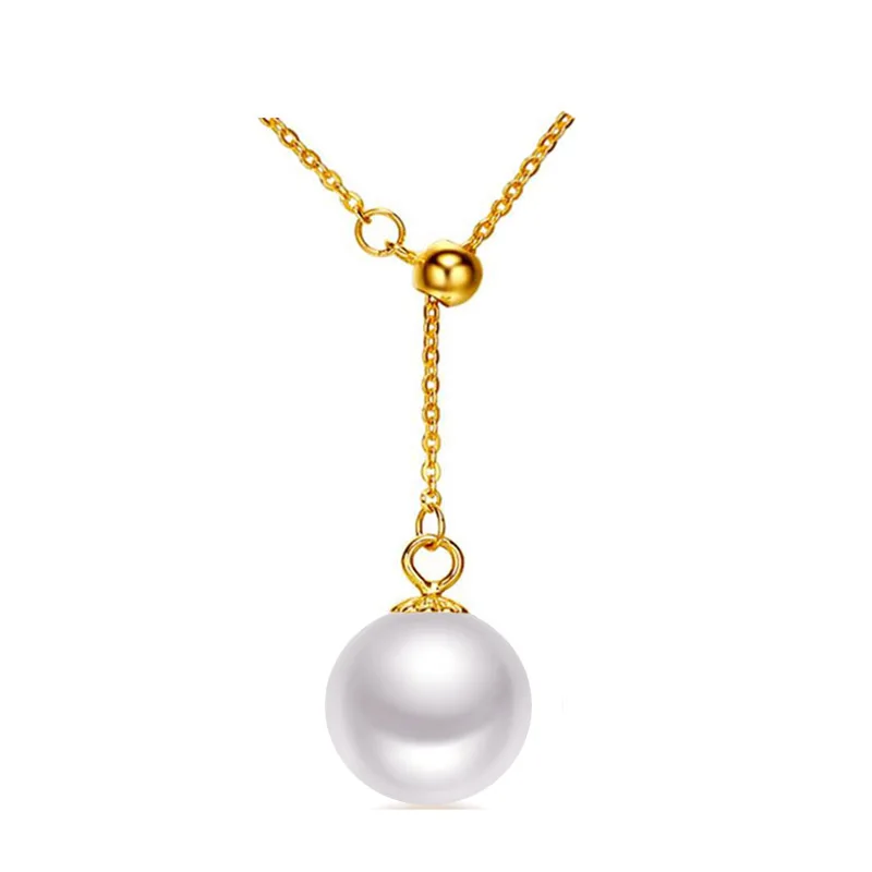 

18k gold adjustable Chain au750 jewelry pearls y necklace natural freshwater pearl chain necklacklace for women