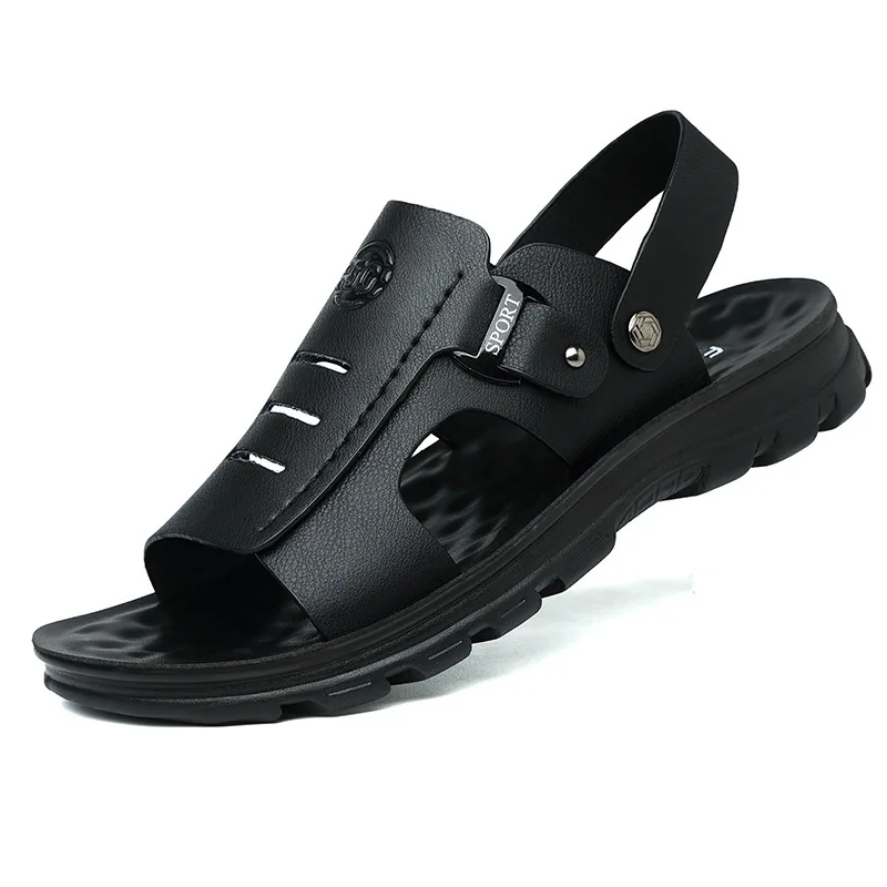 

New Korean version of men's sandals summer fashion slippers men's casual beach shoes non-slip leather sandals, 6 colors