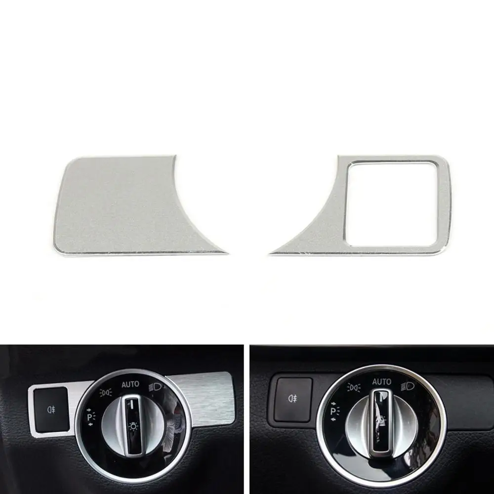 

Areyourshop Headlight Switch Frame Trim Cover for Benz W212 W218 W166 E Class 2012 2013 2014 2015 Silver, Same as the picture show